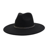 Unisex Wool Fedora Hat Ethnic Flat Brim Style_Cwah04377