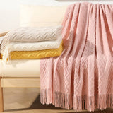 KNITTED SOFT WARM SOFA BLANKET BED END BLANKET_CWMM0203
