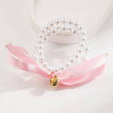 DELICATE HEART PEARL BOW HAIR TIE FOR WOMEN_CWAHA6237