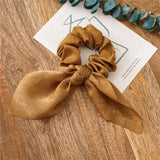 SIMPLE SOLID COLOR KNOTTED RIBBON HAIR TIE_CWAHA0834