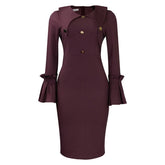 FASHIONABLE AND ELEGANT COMMUTER LONG DRESS_CWDMD3698