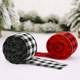 Cwmm10205_Plaid Christmas Ribbon Red Black White Decor