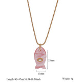 MINIMAL FISH PENDANT NECKLACE FOR BEACH_CWMM7524