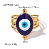 OIL DRIPPING BLUE EVIL EYE PENDANT RINGS EARRINGS_CWAJE0621