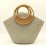 SUMMER BEACH SEA STRAW RATTAN TOTE CLUTCH BAGS_CWAB0814