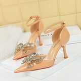 STYLISH RHINESTONE BOW HIGH HEELS_CWSHH0108