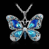 Vintage Multicolor Butterfly Necklace