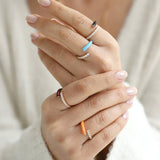DOUBLE LAYER COLOR OIL DROP OPEN RING_CWAJE1737