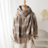 AESTHETIC PLAID FRINGE SCARF FOR FALL WINTER_CWASC2767