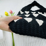 Cwab4569_Heart Pattern Knitted Large Capacity Tote Bag