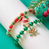 Versatile Green Christmas Beaded Bracelet