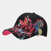 BUTTERFLY EMBROIDERY BASEBALL CAP WOMEN S SUN HAT CWAH1648