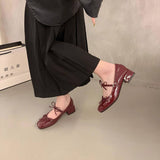 RED BOW MARY JANE PUMPS WITH CHUNKY HEEL_CWSHF0077