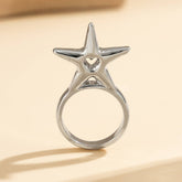 GYPSY STYLE 3D STAR SHAPED LETTER RING_CWAJE1825