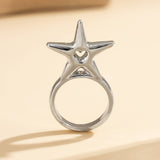 GYPSY STYLE 3D STAR SHAPED LETTER RING_CWAJE1825