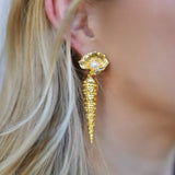 DESIGN OCEAN SERIES PEARL SHELL SNAIL EARRINGS_CWAJE5133
