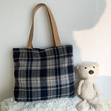 RETRO MIXED COLOR PLAID VERSATILE SHOULDER BAG_CWAB2155