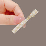 PEARL BOW TIE DUCKBILL CLIP BANGS CLIP HAIRPIN_CWAHA4713