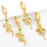INLAID ZIRCON SNAKE SHAPED PENDANT EARRINGS_CWAJE1046