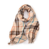 Womens Double Face Plaid Scarf Winter Warmth
