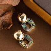 COLORFUL ABALONE PENDANT SILVER NEEDLE EARRINGS_CWMM4340