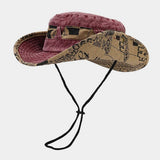 Washed Cotton Floral Cowboy Sun Hat Wide Brim_Cwah3829