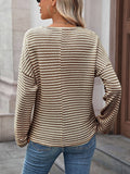 Waffle Round-Neck Solid-Color Knitted T-Shirt