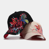 BUTTERFLY EMBROIDERY BASEBALL CAP WOMEN S SUN HAT CWAH1648