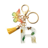 DRIED FLOWER PRINTED LETTER KEYCHAIN_CWMM1305