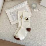 Women Brown Casual Plaid Socks_Cwms0958