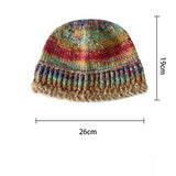 CHILDRENS KNITTED HAT COLORFUL STRIPED BUCKET HAT_CWAH2050