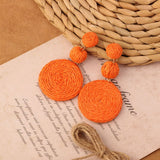 NEW VINTAGE SIMIAN GRASS VINE WOVEN EARRINGS_CWAJE4011