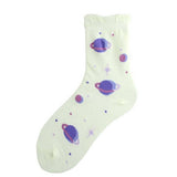 CUTE PRINTED CREW SOCKS WITH TWIST BUBBLE EDGE_CWAH1117