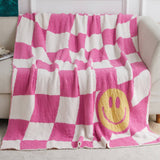 SIMPLE SMILING FACE KNITTED JACQUARD BLANKET_CWMM0324