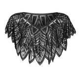BEADED SEQUIN CAPELET VINTAGE EVENING WRAP_CWMM8957
