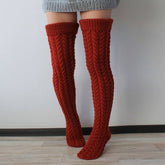 AUTUMN AND WINTER SOLID COLOR LONG KNEE SOCKS_CWMS0855