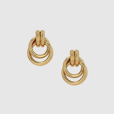 Twist Circle Linked Hoop Earrings Plated Titanium