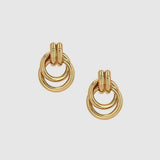 Twist Circle Linked Hoop Earrings Plated Titanium