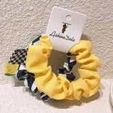 SIMPLE CHECKERED SOLID COLOR HAIR TIE_CWAHA0759