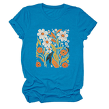 Women Summer Tee ??Flor Casual Round Neck_Cwtts1500