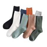 NEW ALL MATCH DOUBLE NEEDLE MID CALF SOCKS_CWMS1347