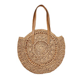 Women Hollow Flower Round Straw Bag_Cwab1980