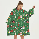 CHRISTMAS REINDEER FLANNEL HOODIE BLANKET GIFT_CWAHA6521
