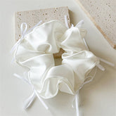 BALL HEAD RUBBER BAND RIBBON BOW HAIR TIE_CWAHA1353