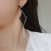 DIAMOND SHAPED EXAGGERATED WATER DROP EARRINGS_CWAJE2178