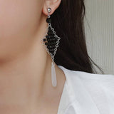 DIAMOND SHAPED EXAGGERATED WATER DROP EARRINGS_CWAJE2178