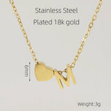 18K GOLD HEART LETTER PENDANT NECKLACE_CWAJE0692