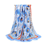 Floral Print Satin Scarf Spring Beach Wrap_Cwasc0681