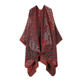 LEOPARD PRINT SCARF SLIT SHAWL FASHION CAPE_CWASC2217