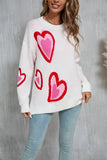 Valentines Day Heart Peach Sweater Knit